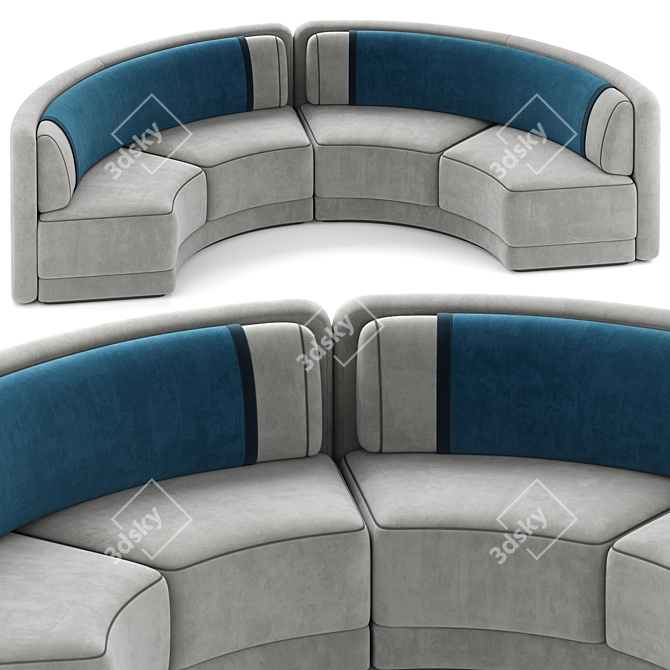 Sleek MD Round Sofa, Modern Design 3D model image 3