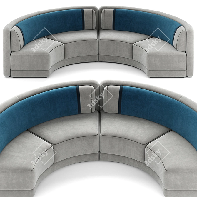 Sleek MD Round Sofa, Modern Design 3D model image 4