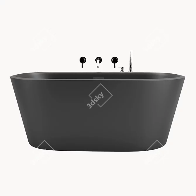 Luxury Freestanding Acrylic Bathtub 3D model image 1