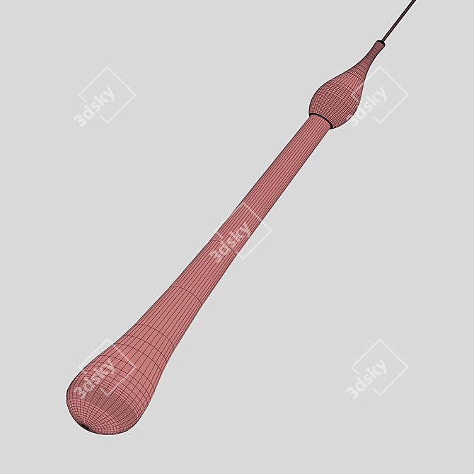 Elegant Golden Drop Pendant 3D model image 3