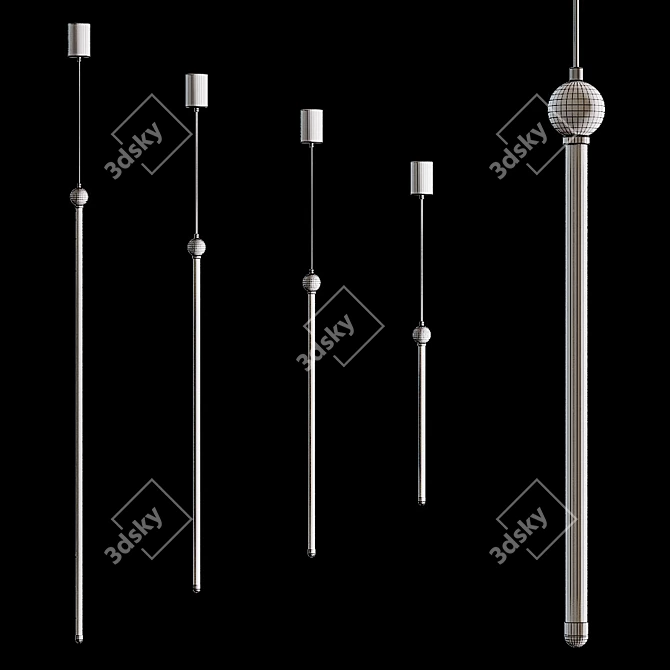 Luxury Glass Pendant Lights - Lampatron Divert 3D model image 3