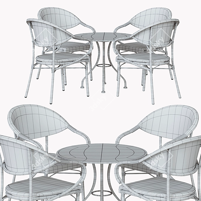 Starbucks Outdoor Coffee Chair Set 3D model image 5