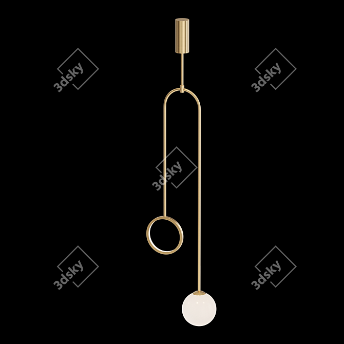 Sleek Glass LED Floor Lamp 3D model image 3