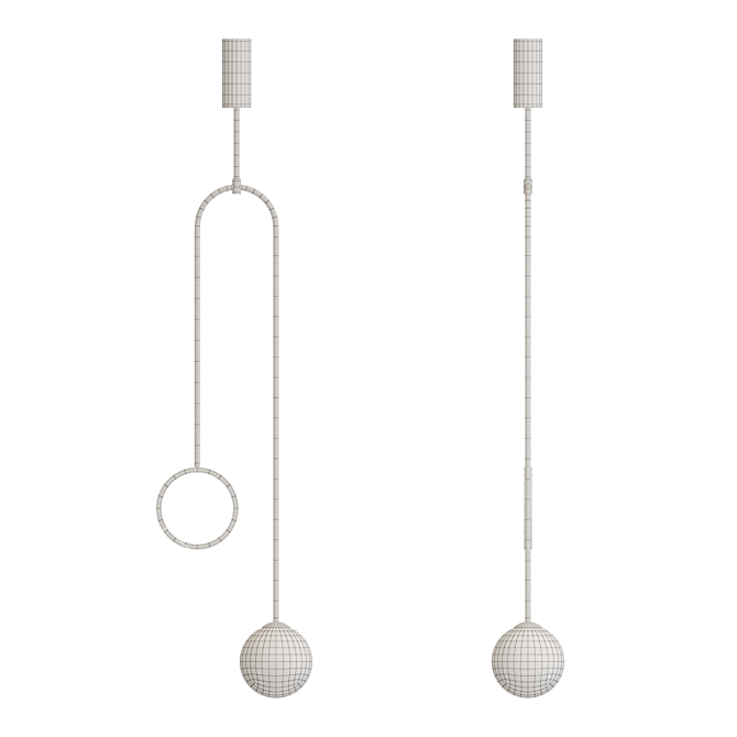 Sleek Glass LED Floor Lamp 3D model image 4