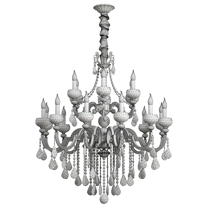Crystal Cascade Pendant Lamp 3D model image 3