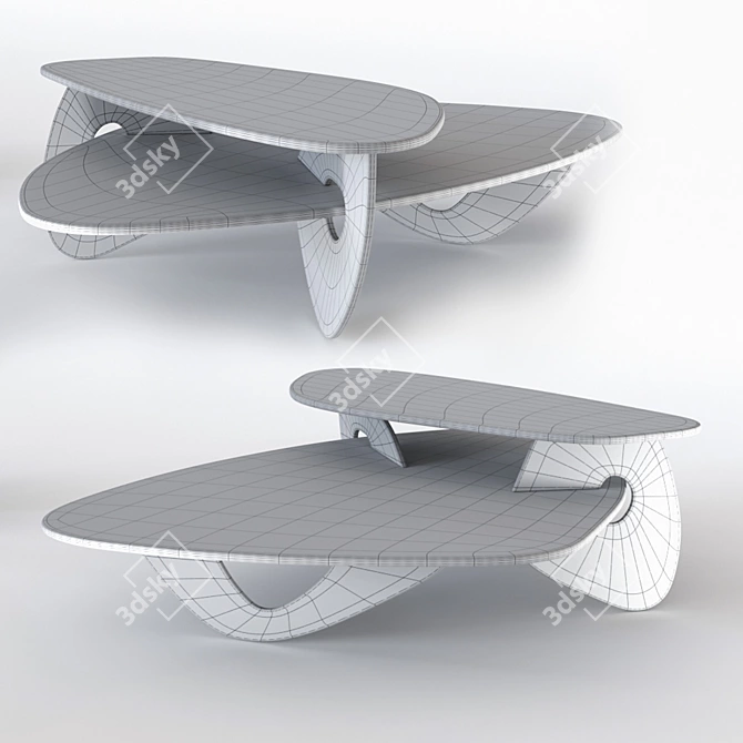 Elegant Tama Marble Coffee Table 3D model image 4