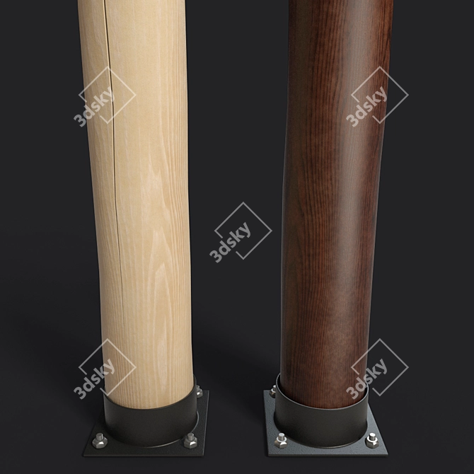 Rustic Wooden Post: High-Quality Textures, Smooth Geometry 3D model image 3