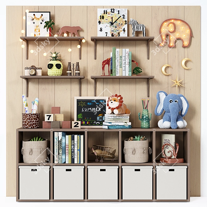 IKEA Kids Room Decor Set 3D model image 1