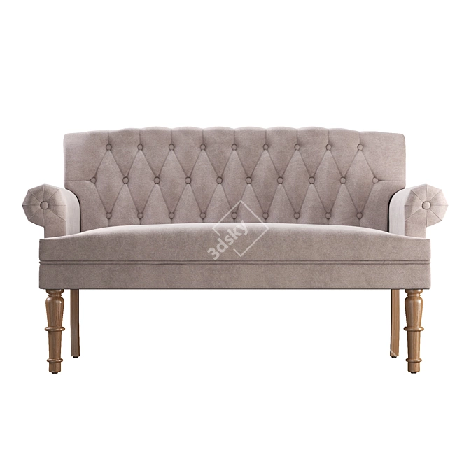 Bjorn Rolled Arm Sofa: Elegant and Comfortable Seating 3D model image 2