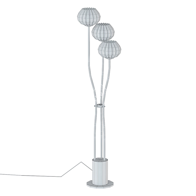 Sleek Brass Floor Lamp: FLEMING 3D model image 2