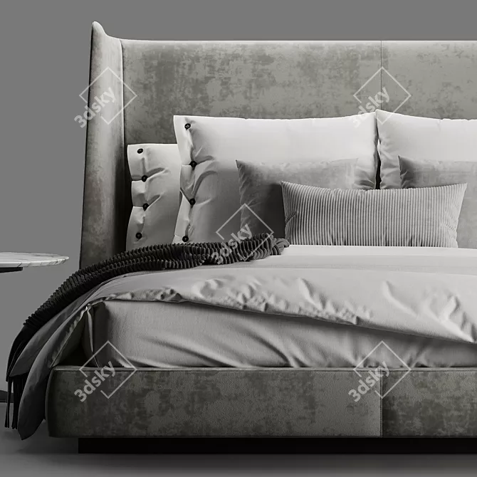 Flexform Midnight Vol2 - Luxurious King Size Bed 3D model image 4