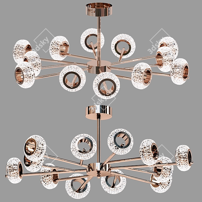 Luxury Brass Crystal LED Chandeliers 3D model image 1