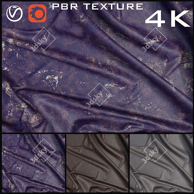 Premium Leather Textures Pack 3D model image 1