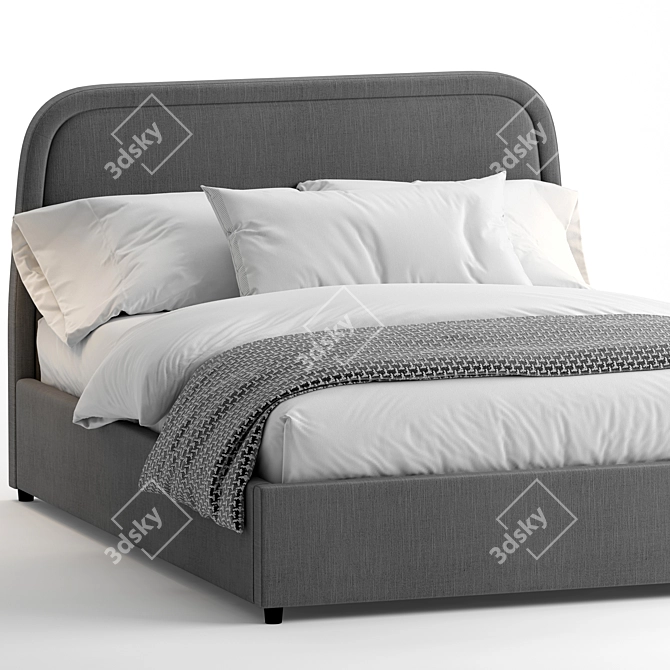 Elegant Camilla Queen Bed 3D model image 2