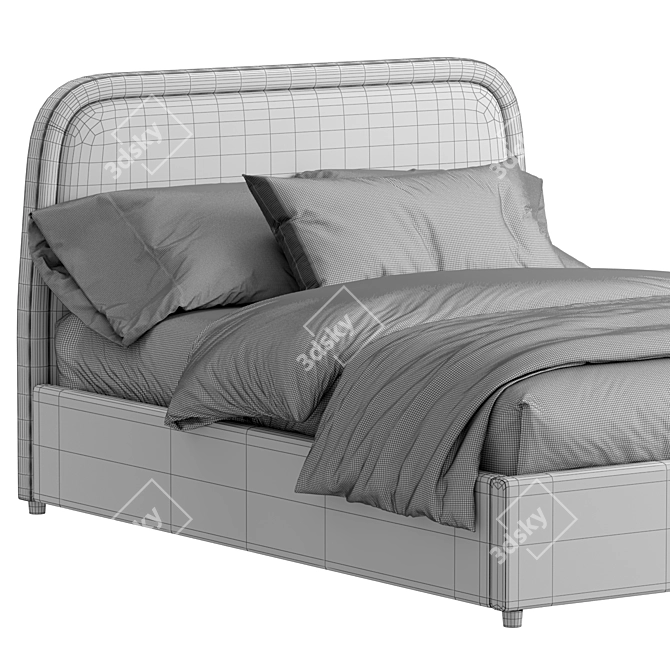 Elegant Camilla Queen Bed 3D model image 3