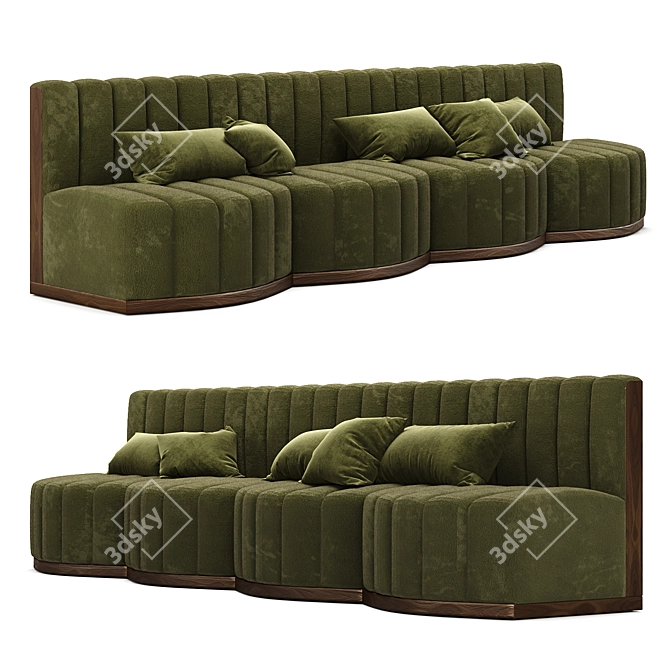 Eichholtz Green Modular Restaurant Sofa 3D model image 1