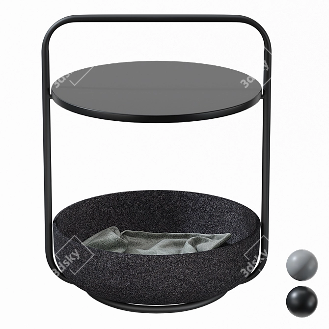 Scandi Cat Basket Table 3D model image 9