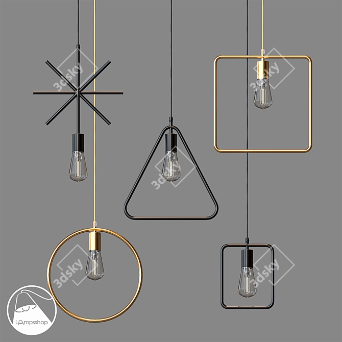 Circuit Pendant: Modern Lighting 3D model image 1