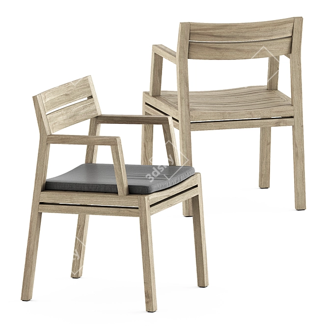 Elegant Costes Dining Armchair 3D model image 2