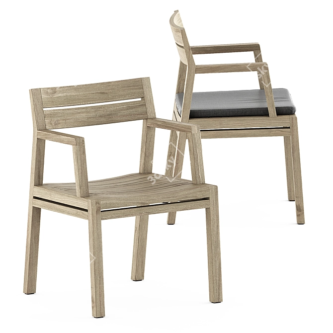 Elegant Costes Dining Armchair 3D model image 4