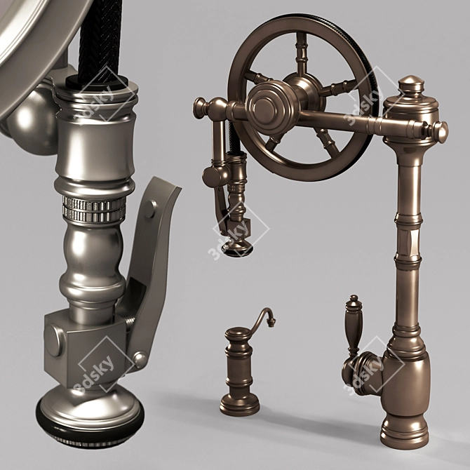 Rustic Elegance: Waterstone & Kingston Faucets 3D model image 2