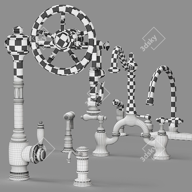 Rustic Elegance: Waterstone & Kingston Faucets 3D model image 11