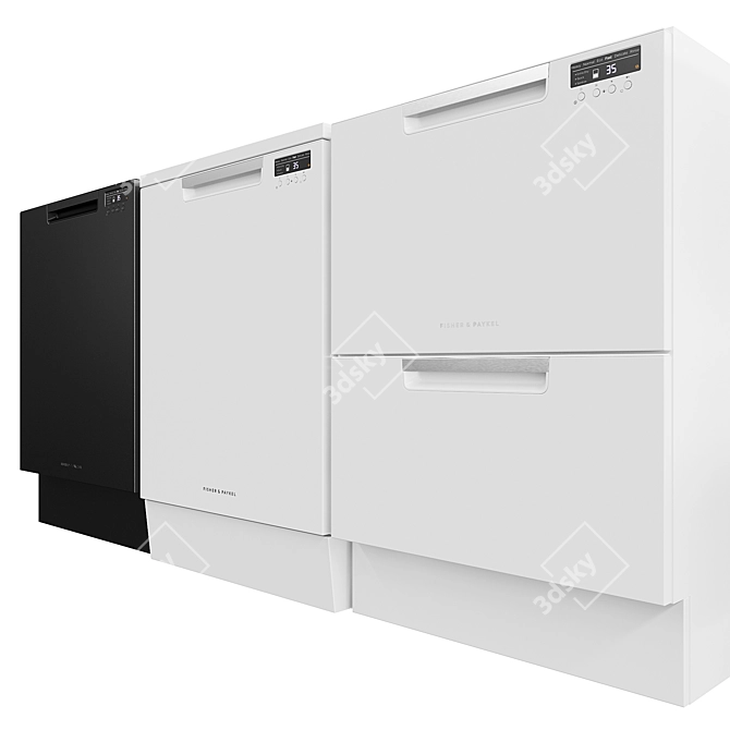 Fisher & Paykel Dishwasher: Sleek, Efficient, Powerful 3D model image 3