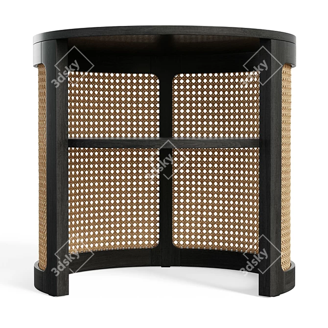 Boho Rattan Nightstand 3D model image 2