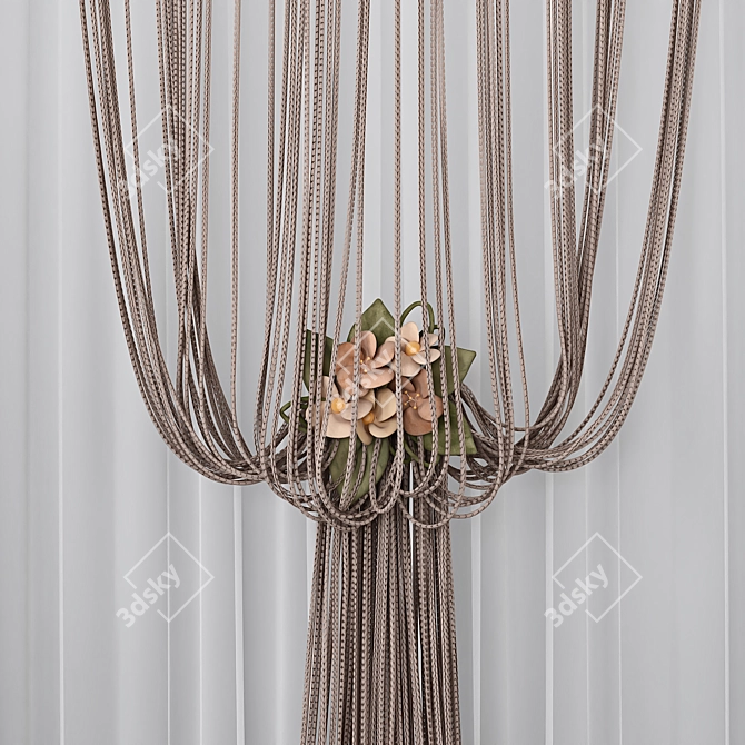 Elegant Sheer Curtain Set 3D model image 2