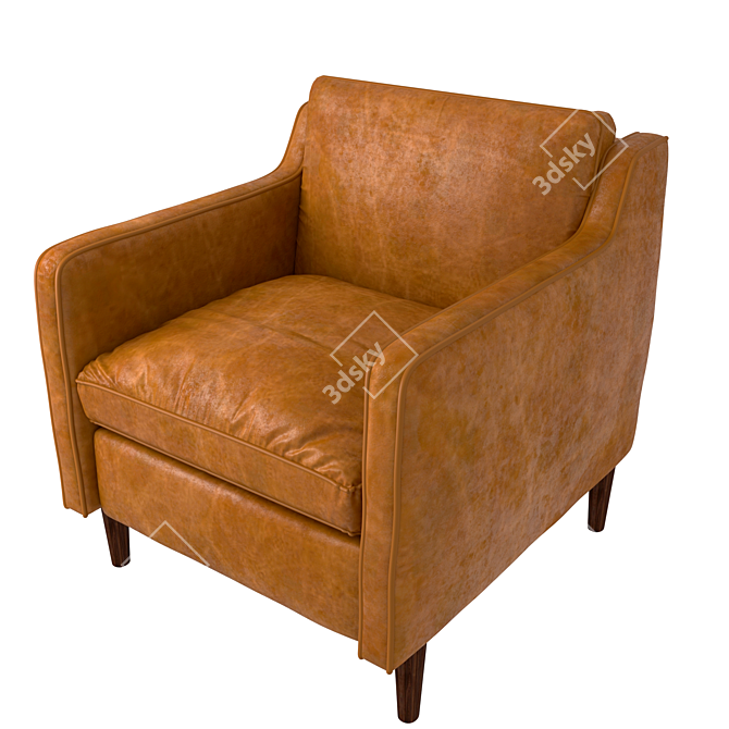 Elegant Hamilton Leather Chair 3D model image 3