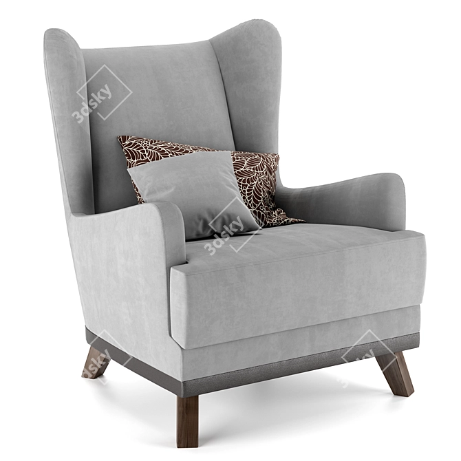 Elegant Oxford Armchair 3D model image 1