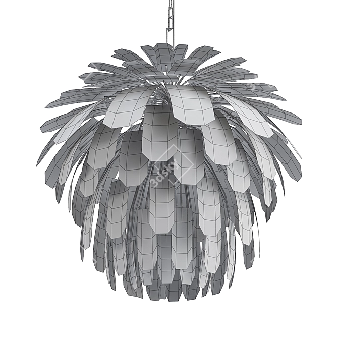 Elegant Cynara Grande Chandelier 3D model image 2