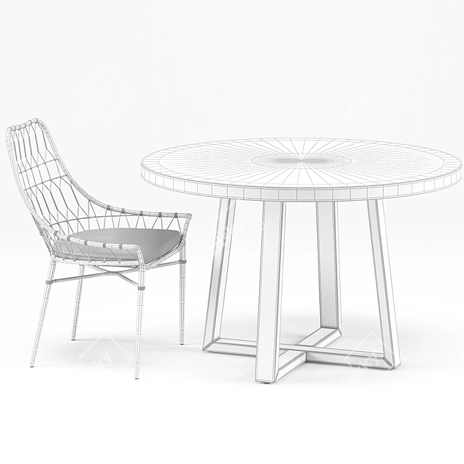 Elegant Arman Dining Set 3D model image 5