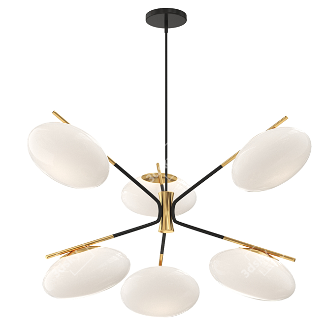 Elegant Pendant Lighting: Champignon 6-Light Chandelier 3D model image 1