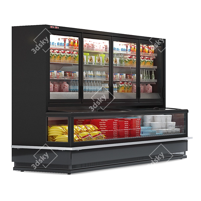 HitLine Refrigerated Display Case 3900mm 3D model image 1