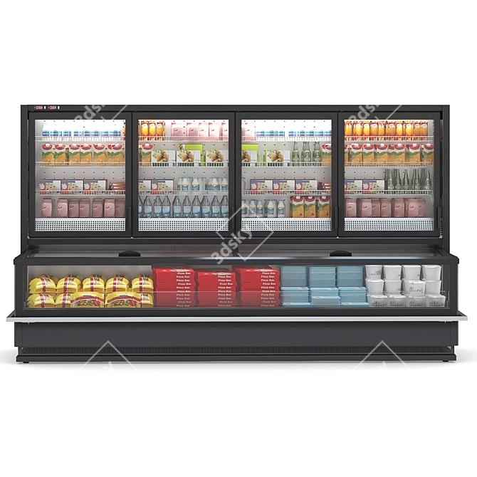 HitLine Refrigerated Display Case 3900mm 3D model image 3