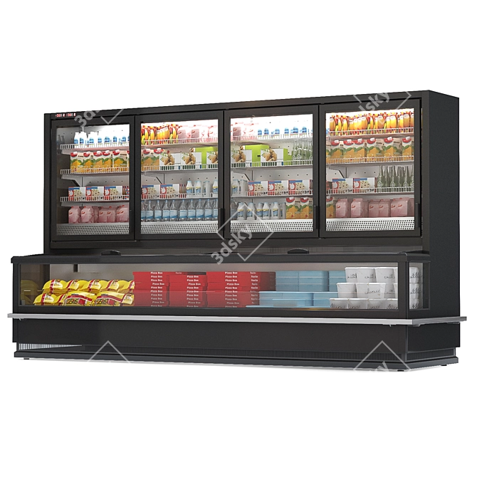 HitLine Refrigerated Display Case 3900mm 3D model image 5