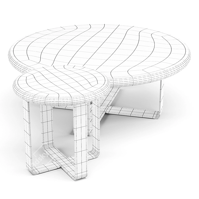 Joaquin Oak Coffee & Side Table 3D model image 3