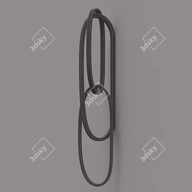 Interwoven Metal Ellipses LED Wall Light 3D model image 2