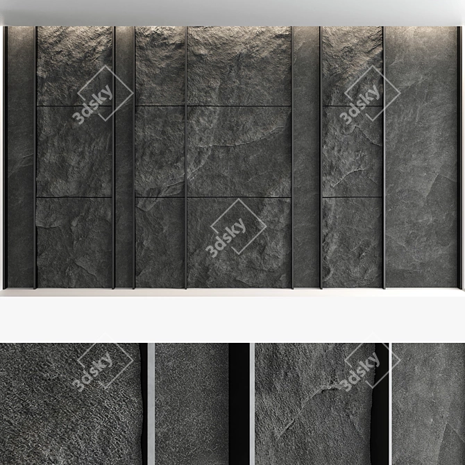 Decorative Stone Wall Panel Set 3D model image 4