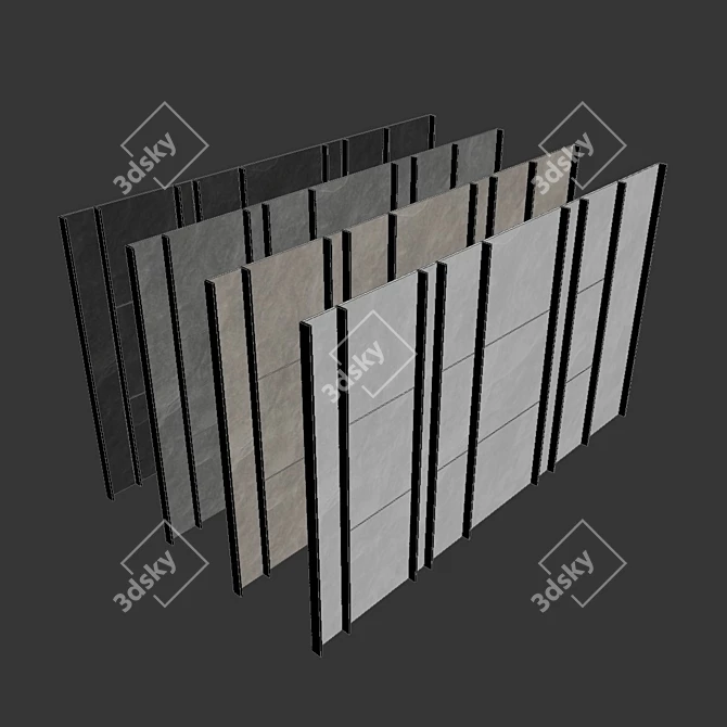 Decorative Stone Wall Panel Set 3D model image 6