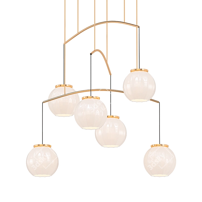 Golden Structure Pendant Light 3D model image 1