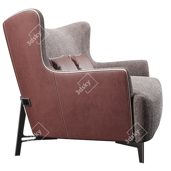 Borzalino Harmony: Stylish Sofa with Customizable Colors 3D model image 3
