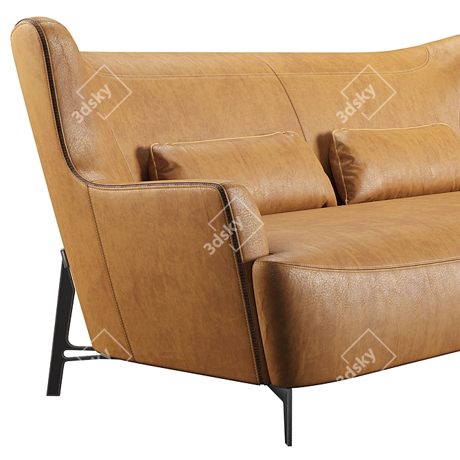 Borzalino Harmony: Stylish Sofa with Customizable Colors 3D model image 4