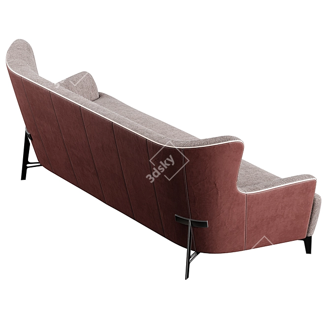Borzalino Harmony: Stylish Sofa with Customizable Colors 3D model image 6