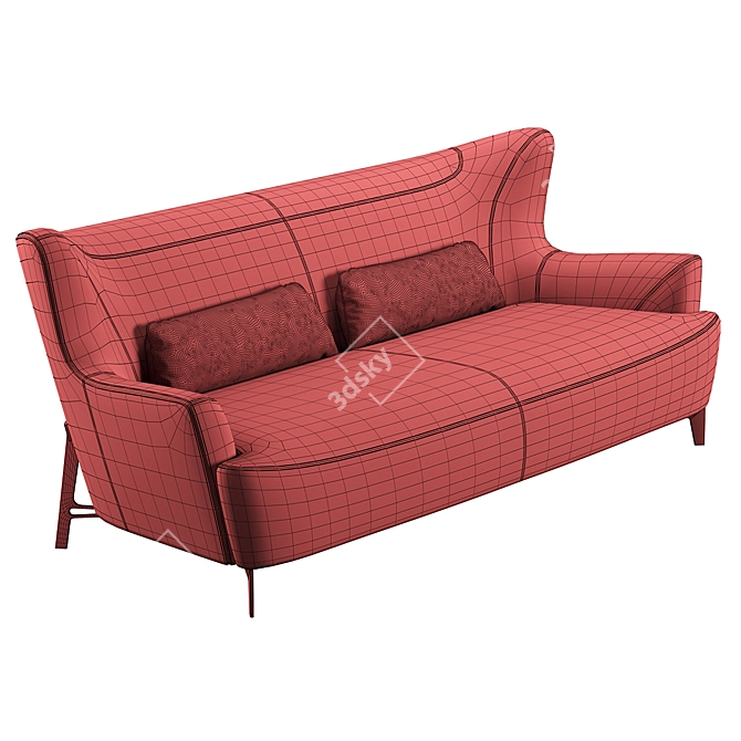 Borzalino Harmony: Stylish Sofa with Customizable Colors 3D model image 7