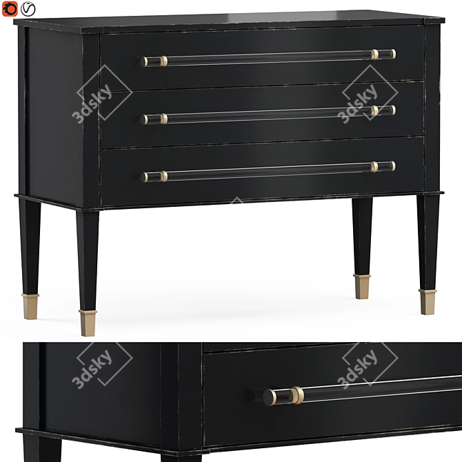 Elegant Rowan Console: Sophisticated Design & Practicality 3D model image 1