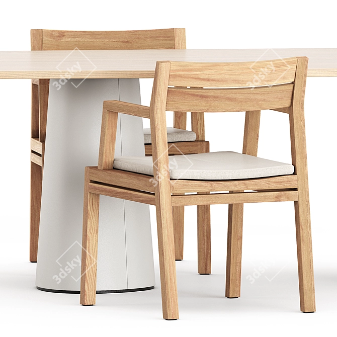 Elegant Outdoor Dining Set: Costes Chair by Ethimo & POV 464 Table by Ton 3D model image 2