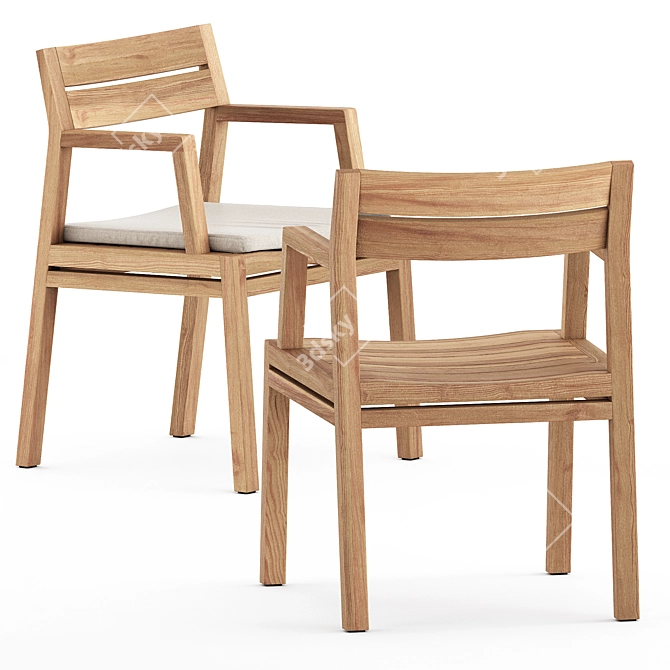 Elegant Outdoor Dining Set: Costes Chair by Ethimo & POV 464 Table by Ton 3D model image 4