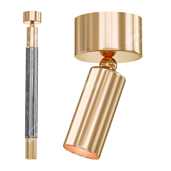 Sleek Cylinder Pendant Light 3D model image 1